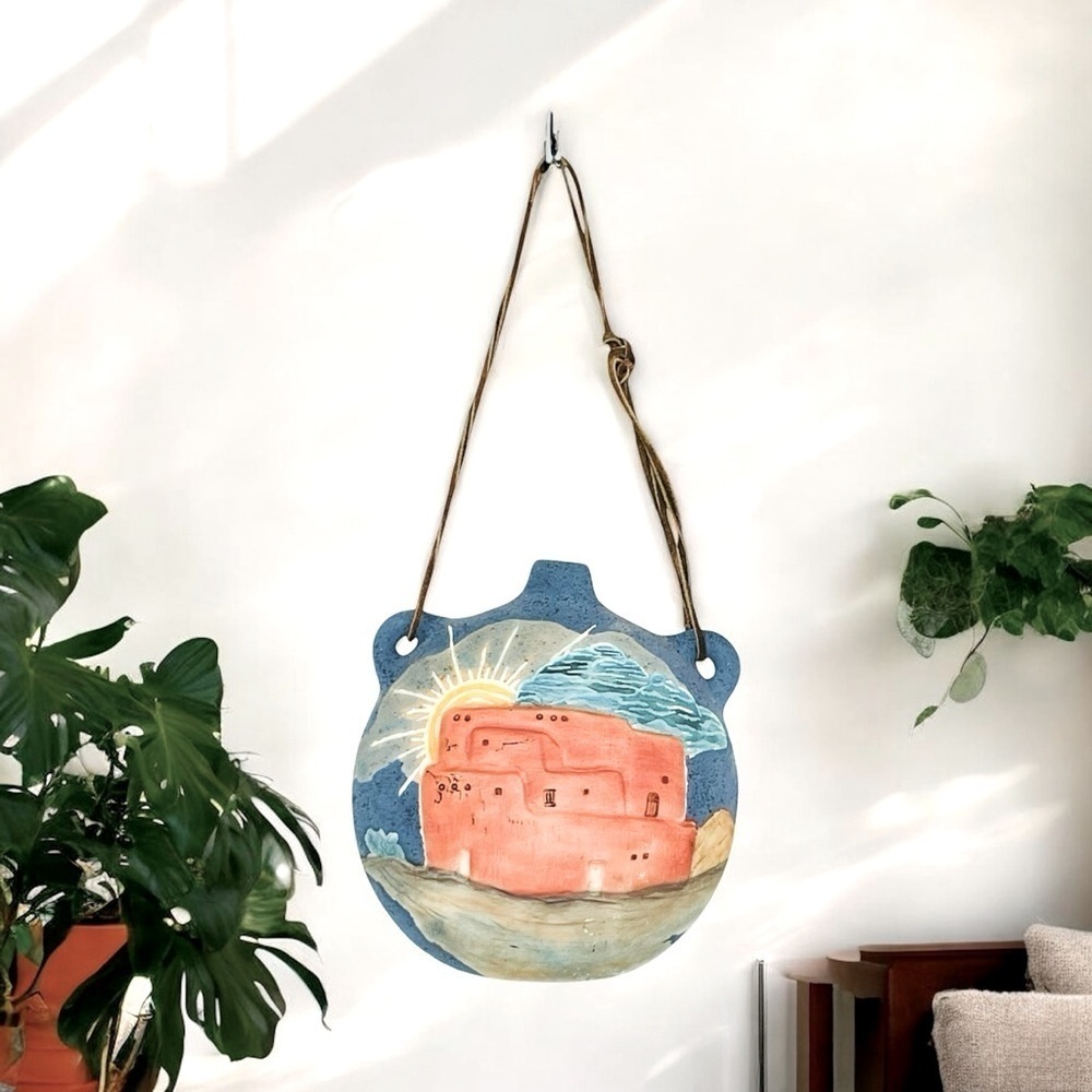 Vintage Spanish American Native American Pottery Water Canteen Water Jug Rare